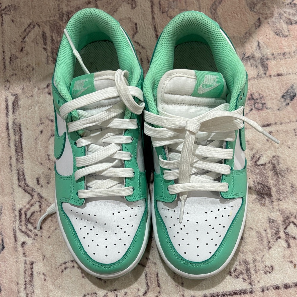 Nike Kids Mint Green and White Sneakers
